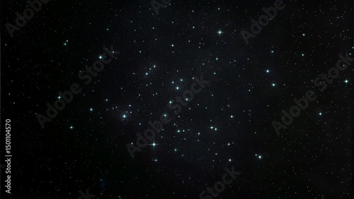 the vast and serene beauty of the night sky, dominated by a deep black background. Countless stars of varying sizes and brightness sparkle across the frame, creating a sense of immense depth and space