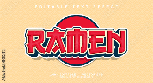 ramen vector text effect with modern style design