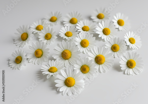 25x White Daisy Flowers Craft Supplies isolated on transparent background