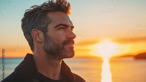 A man gazing at the sunrise after enduring life's obstacles, embodying resilience, recovery, and hope, ready to embrace new opportunities in the wake of personal challenges
