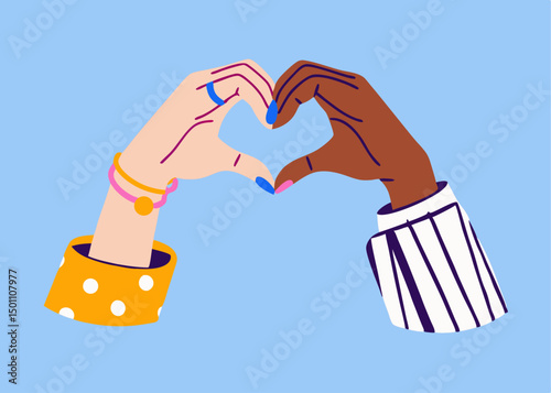 Diverse Hands Forming Heart Shape: Love, Unity, Friendship