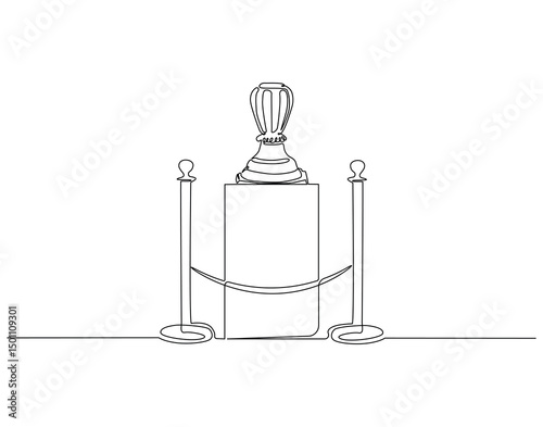 Continuous one line drawing of rare clay vases displayed on museum. One line drawing illustration of rare vases. International museum day concept single line. Editable outline
