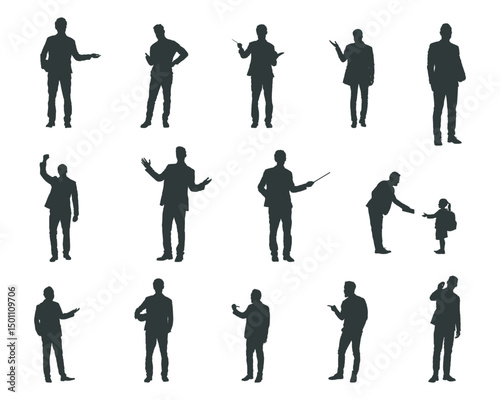 Teacher silhouettes, Teacher silhouette set