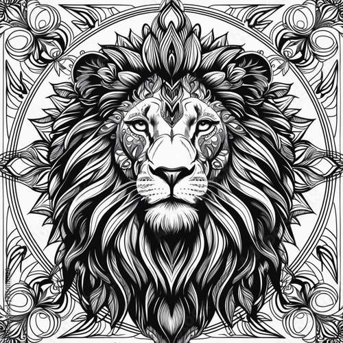 2D Lion Head Vector Design for Tattoo Inspiration