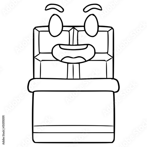 chocolate character illustration outline isolated vector