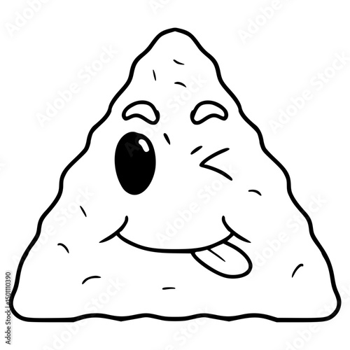 tortilla chips character illustration outline isolated vector