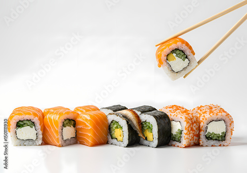 Delicious Sushi Rolls Images  Recipes isolated on transparent background