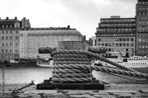 Close up of a bollard