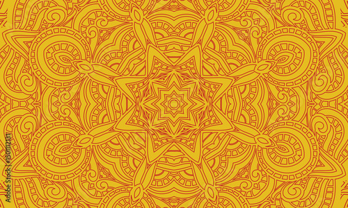 Thai art pattern old style the wall in the temple
