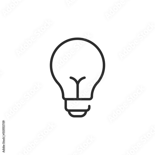 This is a simple, editable line icon showcasing a light bulb, symbolizing ideas, innovation, and the essence of creativity. It is perfect for a variety of design and illustration projects