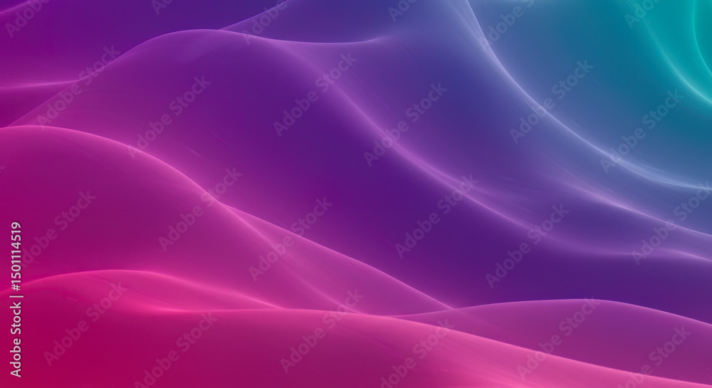 Obraz premium Abstract Purple Pink Teal Gradient Waves Background Digital Art