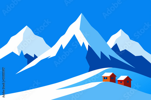 snow covered dolomites with crisp blue sky and tin.svg