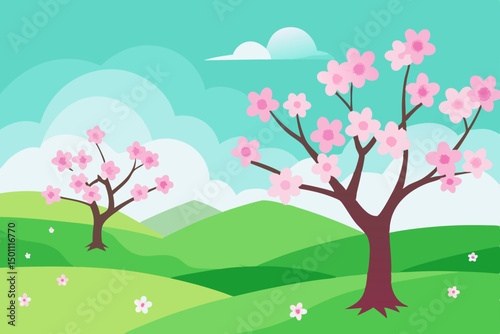 soft focused spring background with blossoming 