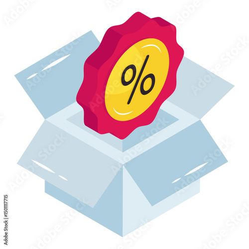 Editable design icon of discount package 