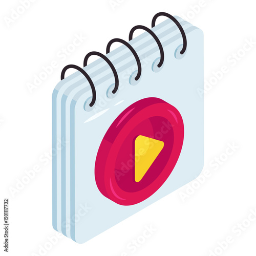 Unique design icon of video book