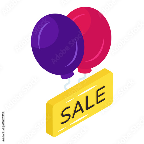 Trendy design icon of sale balloons