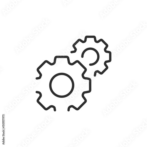 This minimalist design featuring interconnected gears is a powerful symbol of mechanics, representing engineering and efficiency. Its perfect for various technologythemed or industrial projects