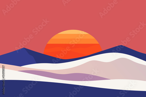 warm hues of sunset over a snowy icelandic plateau 