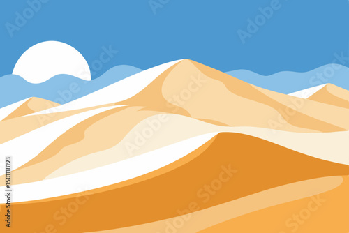 wind blown snow dunes in the mongolian steppe 