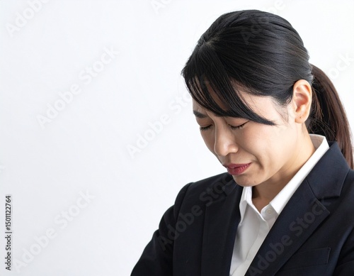 涙を流す女性の悲しみの表情