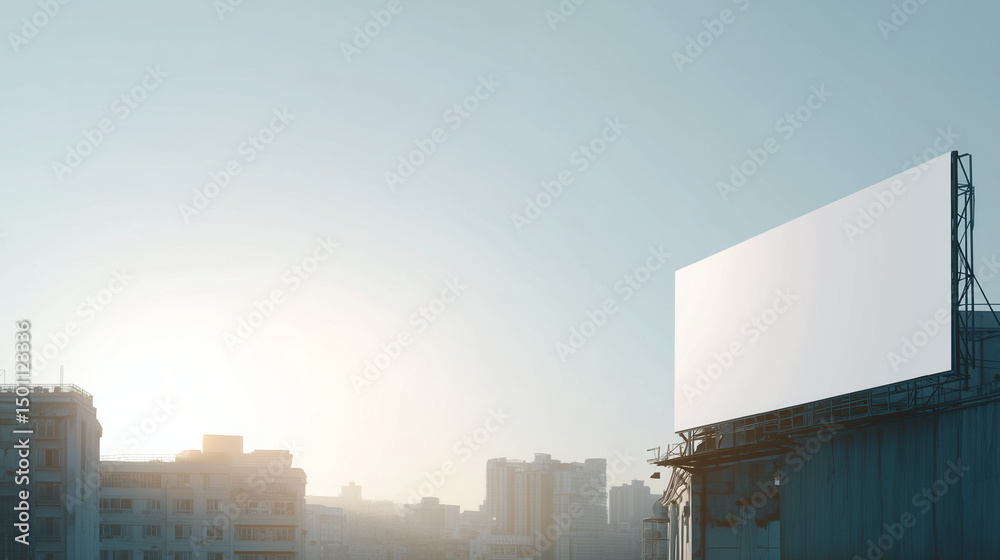Obraz premium large blank white billboard on a modern urban city street