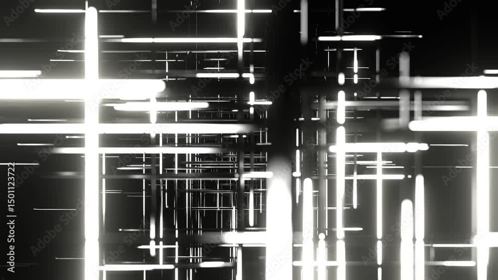 White Abstract Ray Neon Space Background VJ Loop in 4K