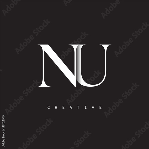 NU Monogram Logo – Minimal Elegant Letter mark for Luxury, Fashion & Creative Brands