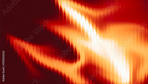 Grunge abstract background. Damaged crystal fire. Orange glitch noise on dark scratched texture with dust.