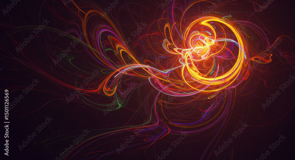 Fototapeta premium Abstract Colorful Swirling Energy Fractal Art Background Design