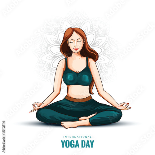 21st june yoga day card background