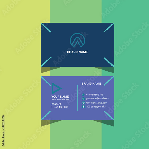 professional business card design template with colorful background