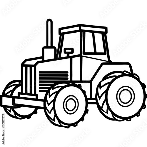 Minimal Skidder Vector on White Background