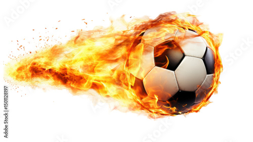 Wallpaper Mural Dynamic Flaming Football with Fiery Trail and Intense Motion Effect Isolated on White Background
 Torontodigital.ca