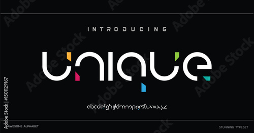 Alphabet multi-colored font, for your logo design, bright colorful letters A, B, C, D, E, F, G, H, I, J, K, L, M, N, O, P, Q, R, S, T, U, V, W, X, Y, Z, vector illustration 10EPS.
