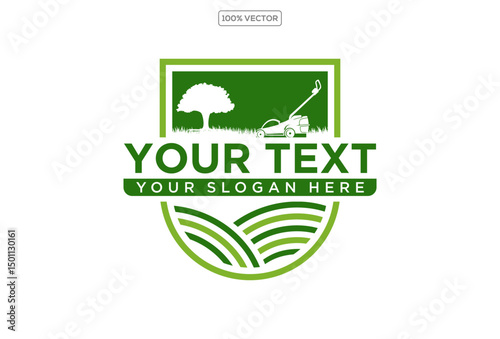Illustration vector graphic of lawn mower logo vector template