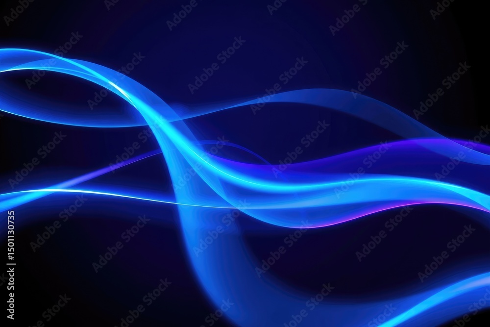 Obraz premium Blue Light Waves Abstract Background