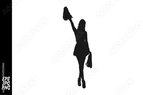 Silhouette Shopper: A stylish silhouette of a shopper in a confident stride, gracefully holding shopping bags. The image embodies the spirit of retail therapy and personal expression.