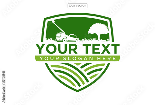 Illustration vector graphic of lawn care, landscape, grass concept logo design element stock logo