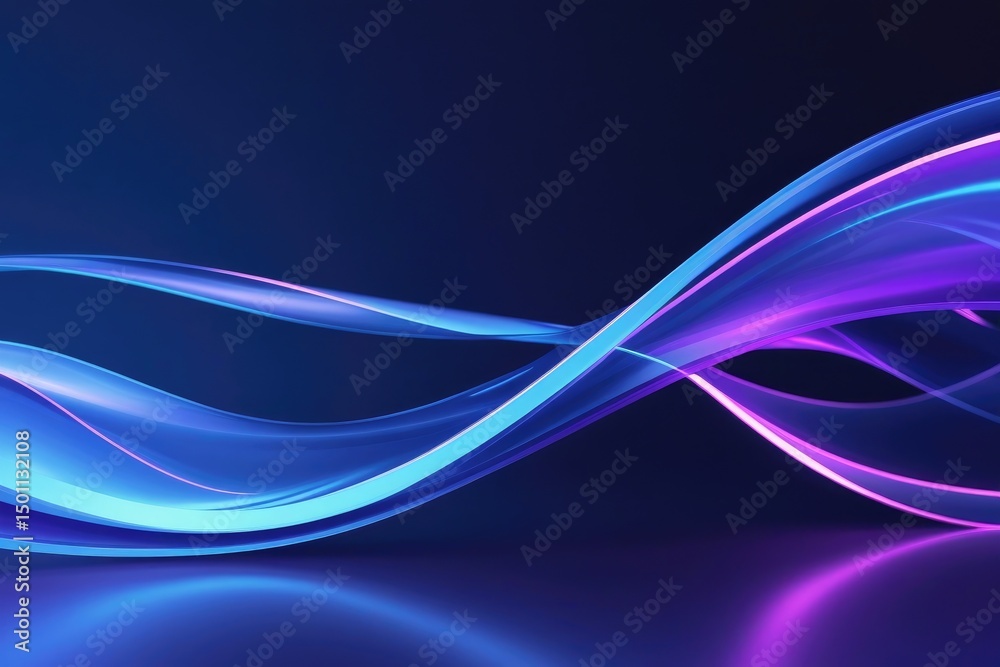 Naklejka premium Abstract Neon Wave Background Image