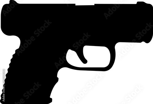 Pistol icon in flat from army and war isolated on transparent background