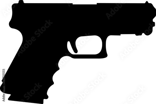 Pistol icon in flat from army and war isolated on transparent background