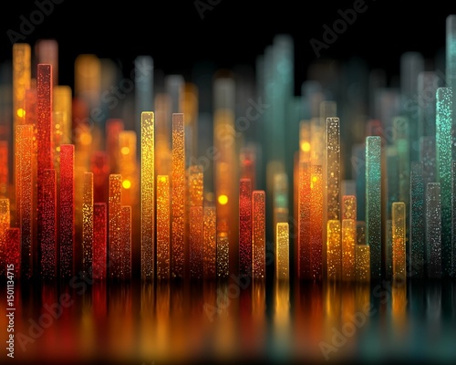 Layered textures form a glowing abstract skyline, perfect as a market-inspired wallpaper or backdrop for trading and investment themes.








