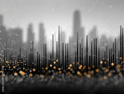 Monochrome cityscape with white and black tones, perfect for an investment-themed wallpaper or elegant financial backdrop design.







