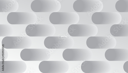 Grey and white abstract background made of horizontal geometric shapes. Gradient style. Vector illustration.