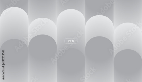 Grey and white abstract background made of geometric shapes. Gradient style. Vector illustration.