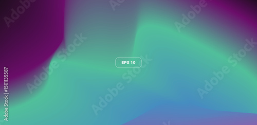 Gradient Northern Lights landscape. Trendy vector illustration.