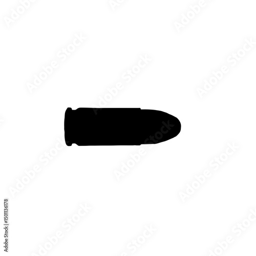 Silhouette Bullet: A stark, high-contrast image of a single bullet, rendered in silhouette against a clean backdrop, evokes a sense of power and precision.