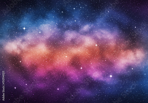 Cosmic Nebula Vibrant Galaxy Background isolated on transparent background