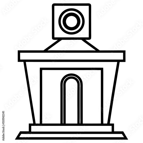 Podium Speaker vector design for digital use on shirts, cards, mugs, and more.