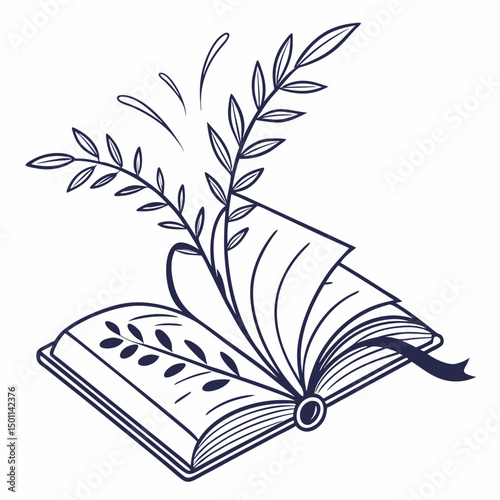 Open Book vector design for digital use on shirts, cards, mugs, and more.